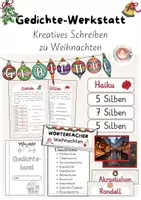 Vorschau - Unterrichtsreihen - Weihnachtliche Gedichte-Werkstatt: Kreatives Schreiben zu Weihnachten - Deckblatt