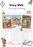 Vorschau - Arbeitsblätter - Story Walk (englischer Lesespaziergang): Christmas Morning (vierfach differenziert) - Deckblatt