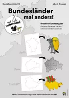 Vorschau - Arbeitsblätter - Bundesländer mal anders – Kreative Kunstaufgabe (fächerübergreifend Kunst & Sachunterricht) - Deckblatt