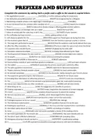 anteprima - Esercizi - PREFIXES AND SUFFIXES – Worksheet (80 Sentences) - Pagina 1