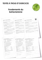 Aperçu - Feuilles d'exercices - Fondements du behaviorisme (textes à trous, exercices, vidéo explicative) - Page de couverture
