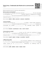 Aperçu - Feuilles d'exercices - Fondements des théories de la communication (textes à trous, exercices, vidéo explicative) - Page 1