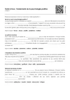 Aperçu - Feuilles d'exercices - Fondements de la psychologie positive (textes à trous, exercices, vidéo explicative) - Page 1