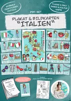 Vorschau - Mal- und Bastelvorlagen - Plakat und Bildkarten "Italien" / Italienkarte - Deckblatt