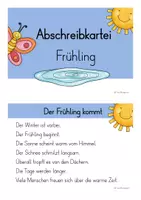 Vorschau - Arbeitsblätter - Abschreibkartei Frühling - Texte zum Lesen und Abschreiben - Seite 1