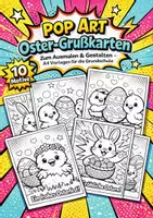 Vorschau - Mal- und Bastelvorlagen - Grußkarten zu Ostern - Ausmalbilder - Pop Art Stil - Deckblatt