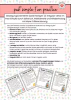 Vorschau - Stationenlernen - past simple irregular verbs fun games - Deckblatt