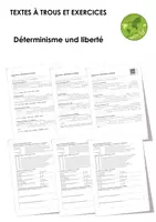 Aperçu - Feuilles d'exercices - Déterminisme und liberté (textes à trous, exercices, vidéo explicative) - Page de couverture