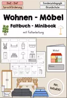 Vorschau - Arbeitsblätter - Wohnen im Haus Möbel- Faltheft Faltbuch DaZ DaF Sprachförderung Grundschule - Deckblatt