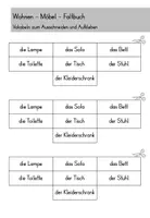 Vorschau - Arbeitsblätter - Wohnen im Haus Möbel- Faltheft Faltbuch DaZ DaF Sprachförderung Grundschule - Seite 3