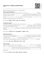 Aperçu - Feuilles d'exercices - Critique du déterminisme (textes à trous, exercices, vidéo explicative) - Page 1