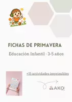 Vista previa - Hojas de trabajo - Fichas de Primavera · Educación Infantil · 20 actividades - Portada