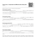 Aperçu - Feuilles d'exercices - Comprendre les différents styles d'éducation (textes à trous, exercices, vidéo explicative) - Page 2