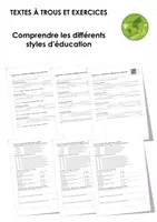 Aperçu - Feuilles d'exercices - Comprendre les différents styles d'éducation (textes à trous, exercices, vidéo explicative) - Page de couverture