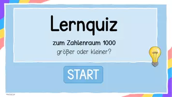 Vorschau - Präsentationen/Tafelbilder - Mathe Interaktives Lernquiz größer/kleiner im ZR 1000 - Seite 1