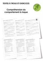 Aperçu - Feuilles d'exercices - Compréhension du comportement à risque (textes à trous, exercices, vidéo explicative) - Page de couverture