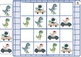 Aperçu - Apprentissages en autonomie - 15. 🦕 6 sudokus – Les dinos 2026 - Page 1