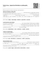 Aperçu - Feuilles d'exercices - Approches féministes en philosophie (textes à trous, exercices, vidéo explicative) - Page 1