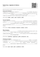 Aperçu - Feuilles d'exercices - Agression et violence (textes à trous, exercices, vidéo explicative) - Page 1