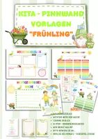 Vorschau - Präsentationen/Tafelbilder - Kita-Pinnwand-Vorlagen "Frühling" 7-teiling für Kita und Krippe - Deckblatt