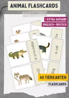 Vorschau - Unterrichtsreihen - Animal Flashcards / Tierkarten / Bildkarten (+ Deutsch / VKL) - Deckblatt