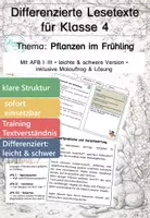 Vorschau - Arbeitsblätter - Pflanzen im Frühling – Lesetexte Klasse 4 | Landwirtschaft & Nachhaltigkeit | Sachunterricht & Deutsch | differenziert - Deckblatt