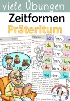Vorschau - Unterrichtsreihen - Einführung - Präteritum - regelmäßige & unregelmäßige Verben mit Lösungen - Deckblatt