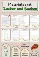 Vorschau - Arbeitsblätter - Zucker und Backen Lesetext mit Fragen + Lösungen Leseverstehen Wortspeicher didaktische Reserve Lesen Leseverständnis - Deckblatt