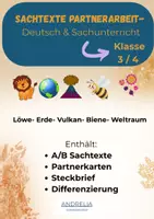 Vorschau - Arbeitsblätter - Sachtexte Partnerarbeit Bundle - Deckblatt