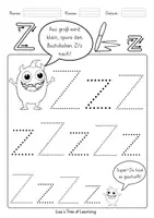 Vorschau - Arbeitsblätter - Buchstaben nachspuren – Zz (Vorschule / 1. Klasse) - Seite 3