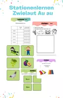 Vorschau - Stationenlernen - Stationenarbeit Au au 1. Klasse - Deckblatt