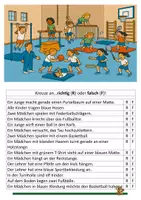 Vorschau - Arbeitsblätter - "Lesen/Entscheidungsfragen" "In der Turnhalle" - Seite 3