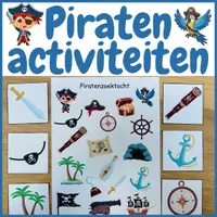 Voorbeeld - Piratenbundel thema activiteiten Kleuters woordkaarten speurtocht - Voorblad
