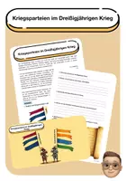 Vorschau - Arbeitsblätter - Kriegsparteien im Dreißigjährigen Krieg (1618 - 1648) - Deckblatt