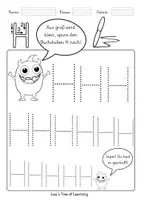 Vorschau - Arbeitsblätter - Buchstaben nachspuren – Hh (Vorschule / 1. Klasse) - Seite 1