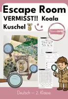 Vorschau - Arbeitsblätter - ESACPE ROOM DEUTSCH ZOO: Koala Kuschel ist verschwunden! (2. Klasse) - Deckblatt