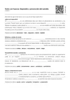Vista previa - Hojas de trabajo - Depresión y prevención del suicidio (textos con espacios en blanco, ejercicios, vídeo explicativo) - página 1
