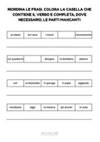 anteprima - Esercizi - Metti in ordine la frase e colora il verbo - Pagina 2