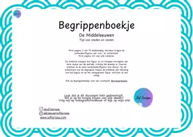 Voorbeeld - Juf Larissa - Begrippenboekje ''Middeleeuwen'' - Voorblad