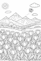 Vorschau - Mal- und Bastelvorlagen - Tulpenlandschaft - Deckblatt