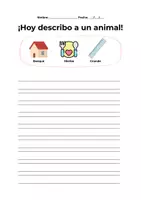 Vista previa - Hojas de trabajo - Pack de Escritura Guiada y Multinivel- ¡Describimos Animales! 🐾 - Portada