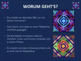 Vorschau - Stundenentwürfe - Mein Name als Kaleidoskop – Symmetrie Kunstprojekt (Klasse 5–8) - Seite 3
