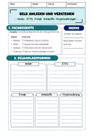 Vorschau - Arbeitsblätter - Geld anlegen und verstehen - Deckblatt