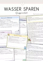 Vorschau - Arbeitsblätter - Wasser sparen Arbeitsblätter für Gruppenarbeiten - Deckblatt