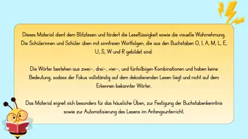 Vorschau - Fördermaterial/Inklusion - Blitzlesen O, I, A, M, L, E, U, S, W, R - 2-5 Silben - Seite 2