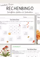 Vorschau - Arbeitsblätter - Rechenbingo schriftliche Addition und Subtraktion (herbstliche & normale Version) - Deckblatt