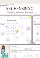 Vorschau - Arbeitsblätter - Rechenbingo schriftliche Addition und Subtraktion (sommerliche Version) - Deckblatt