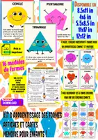Aperçu - Jeux - Kit d’apprentissage des formes-affiches et cartes mémoire pour enfants ! - Page de couverture