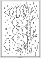 Vorschau - Unterrichtsreihen - Ausmalbilder Tiere im WINTER #3 (5 Vorlagen) - Seite 1
