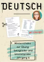 Vorschau - Arbeitsblätter - Lerntheke Satzglieder und Umstellprobe Jahrgang 6 - Deckblatt